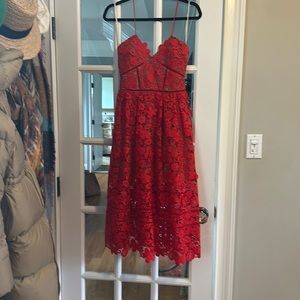 Self Portrait red lace dress size 4 US
